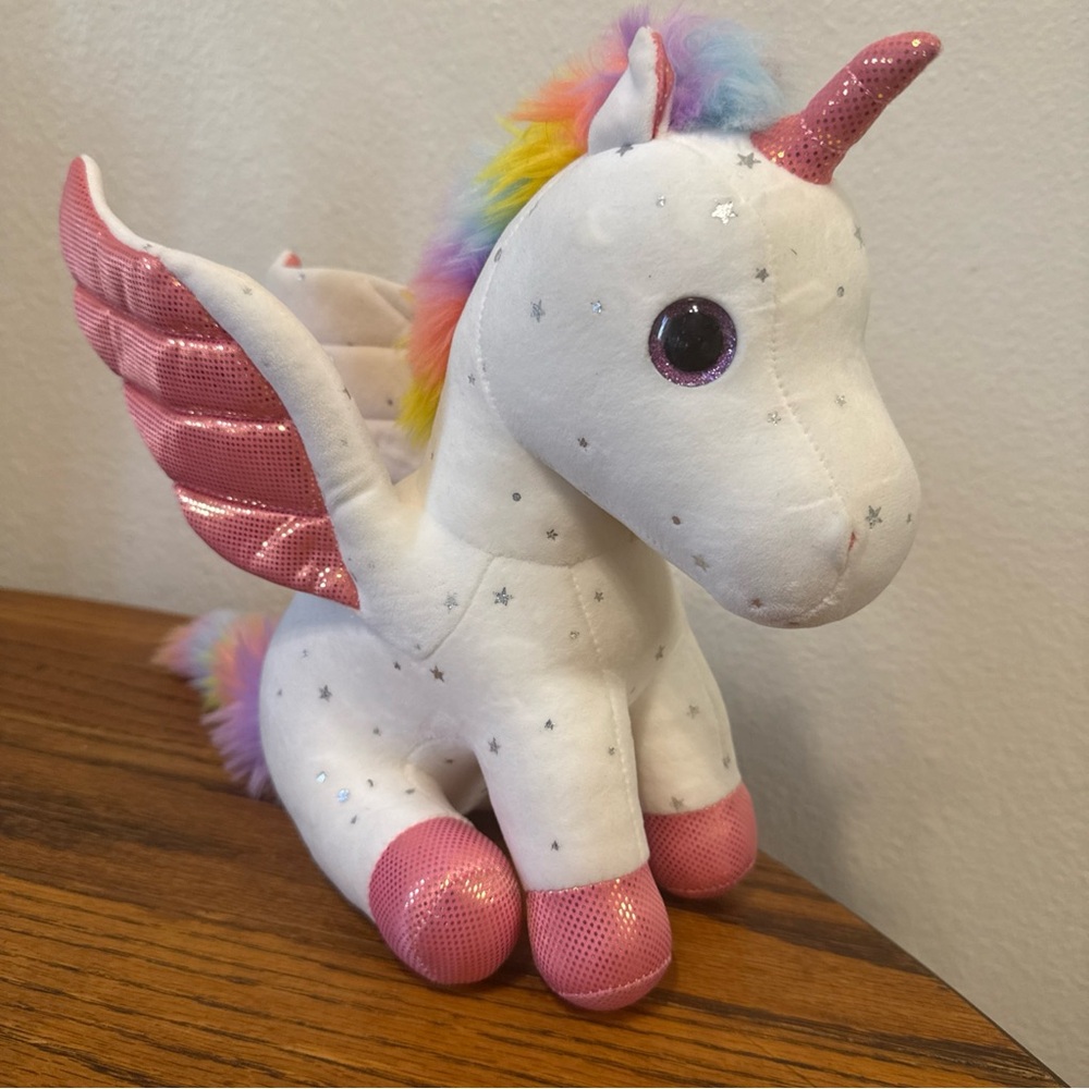 White and Pink Unicorn Plush Toy kids toys